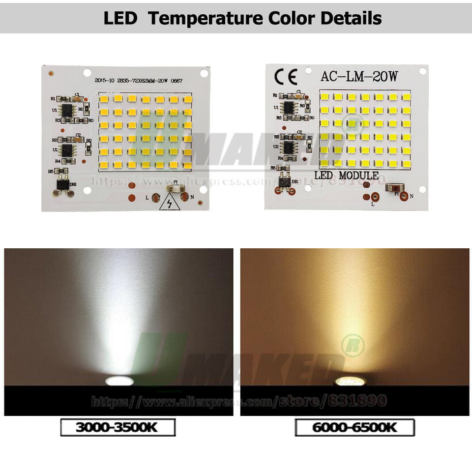 AC220V LED PCB 10W 20W 30W 50W - огляд і ціна Flood Tray Table