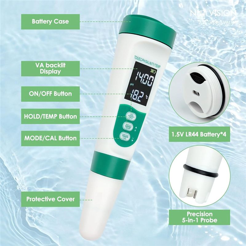 AT02-5 In1 Digital PH Meter Hi - огляд і ціна Ec Meter Digital