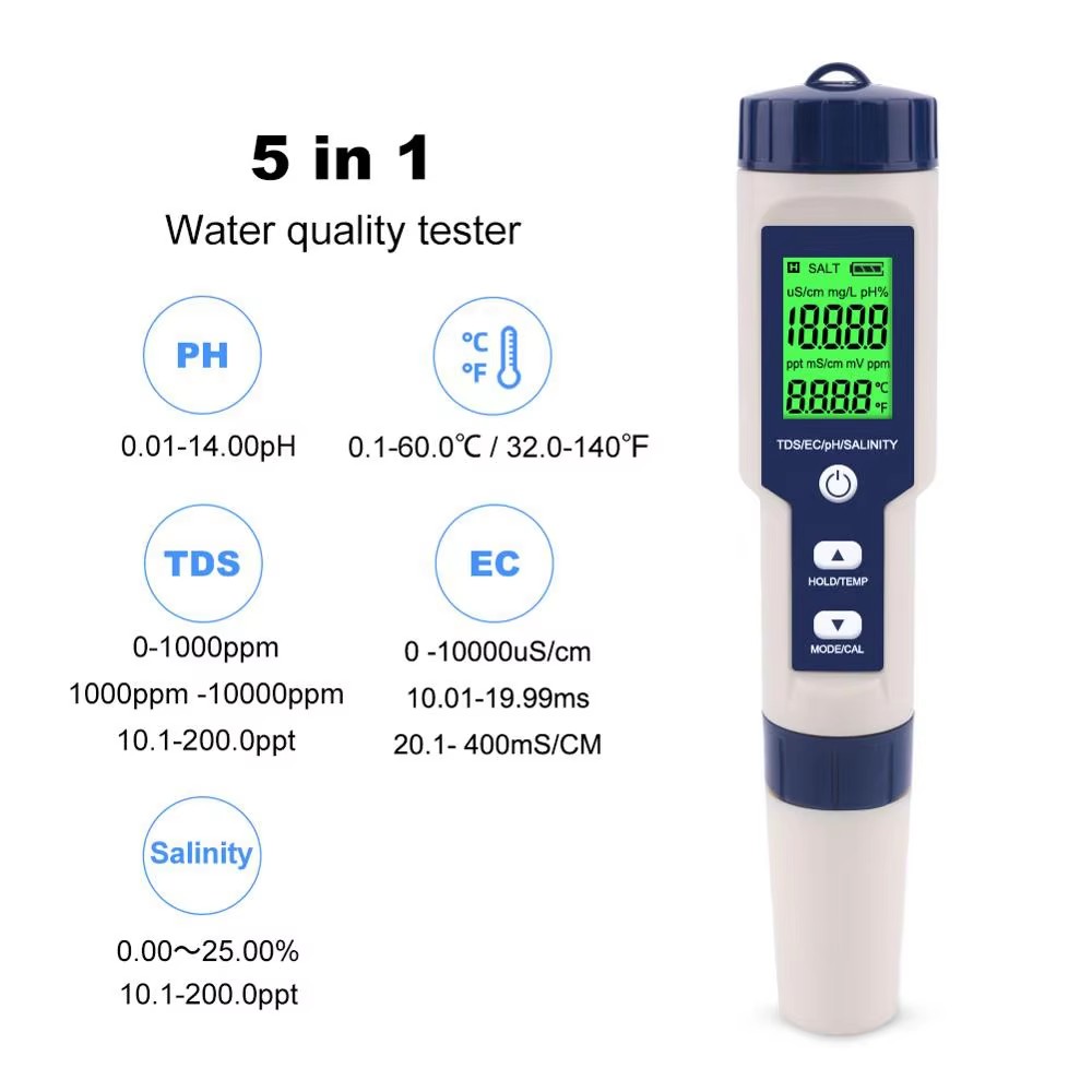 5 In 1 Digital PH TDS EC Meter - огляд і ціна Ec Meter Digital