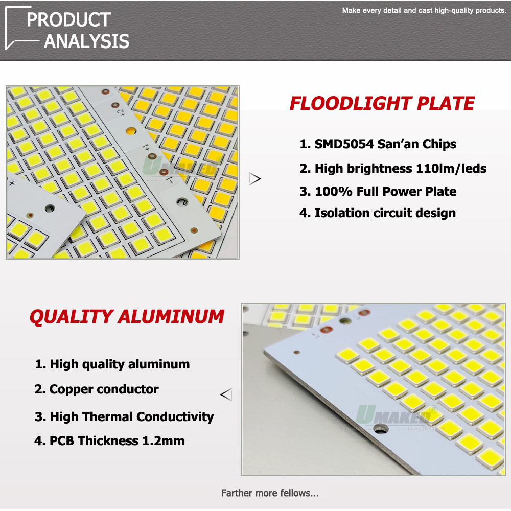 1Pc LED PCB SMD5054 Floodlight - огляд і ціна Flood Tray Table