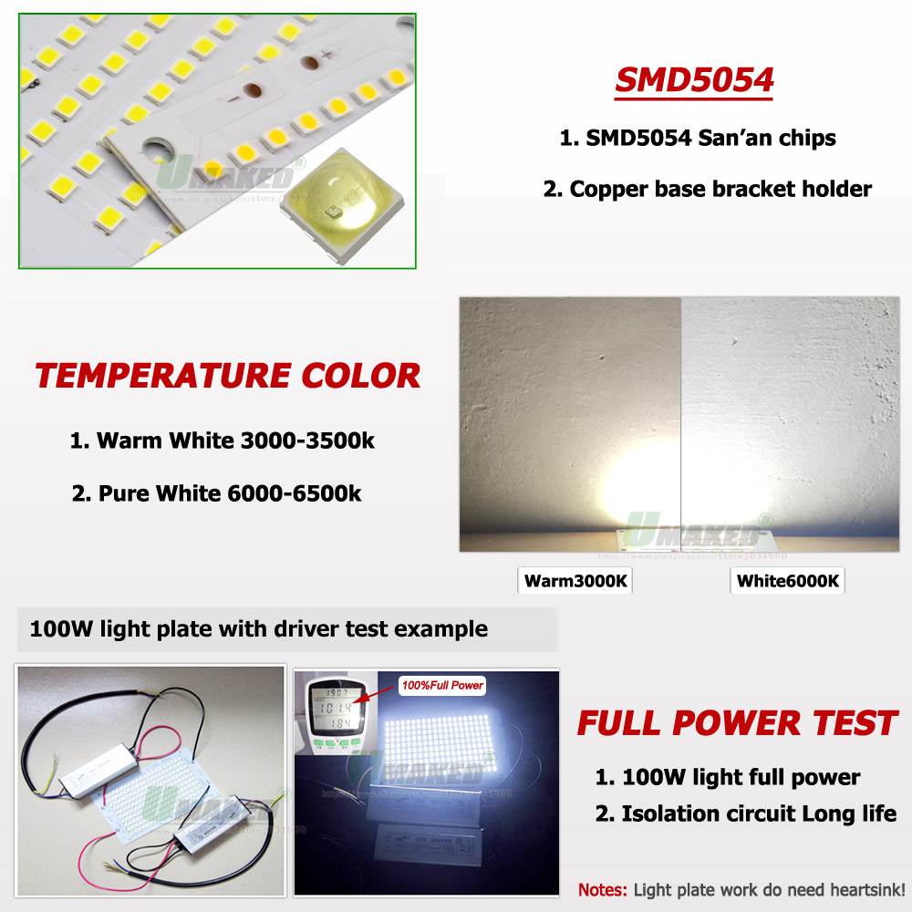 1Pc LED PCB SMD5054 Floodlight - огляд і ціна Flood Tray Table