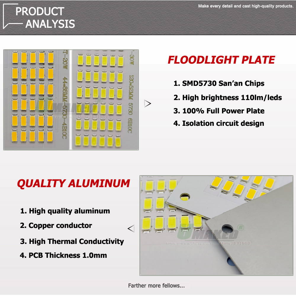 5PCs LED Floodlight Replace Pl - огляд і ціна Flood Tray Table